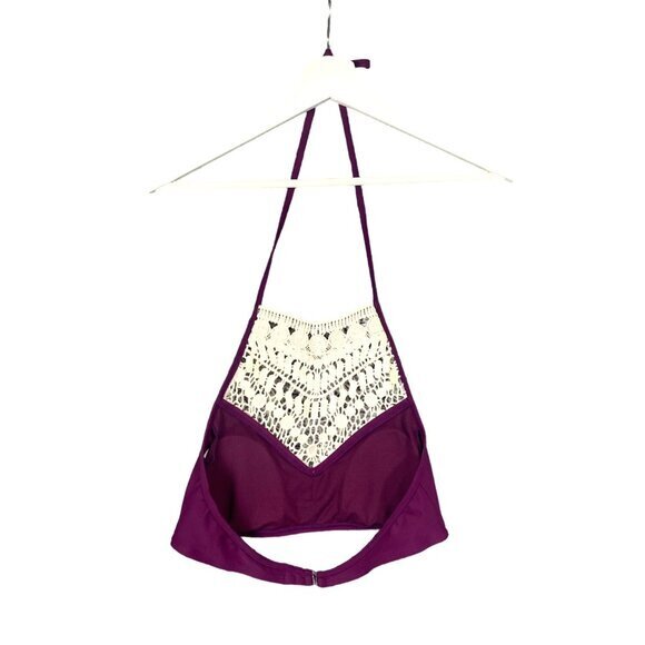 ARIZONA Halter Swim Bikini‎ Top Womens SZ M Crochet Coquette Fairy Ethereal NEW - Picture 2 of 8